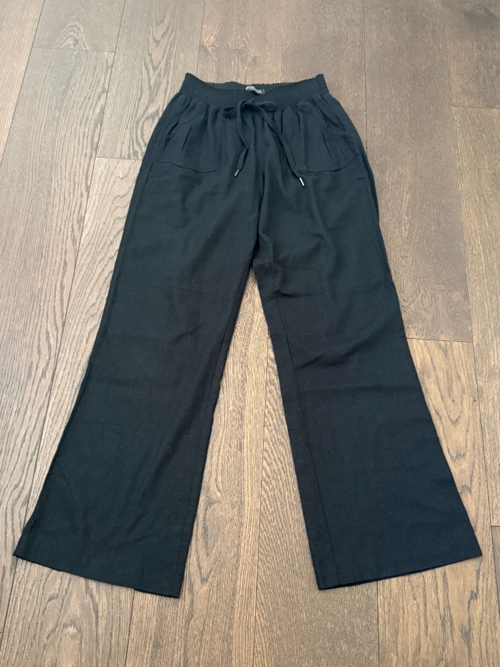 Soundstyle Beau Dawson Black Linen Blend Wide Leg Pants Size L